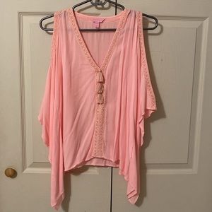Lilly Pulitzer Pink Asymmetrical Sleeveless Blouse